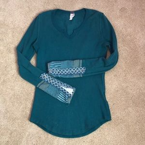 Free People Kyoto thermals Top green M